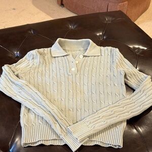 Brandy Melville Light Gray Cable Knit Sweater